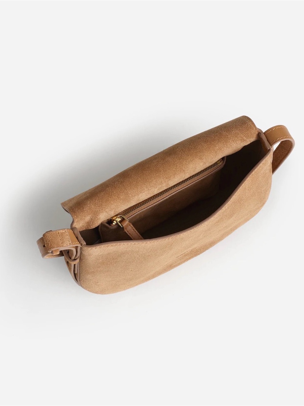 Madewell Cumin Color Dakota Suede Saddle Crossbody Bag - Picture 4 of 11